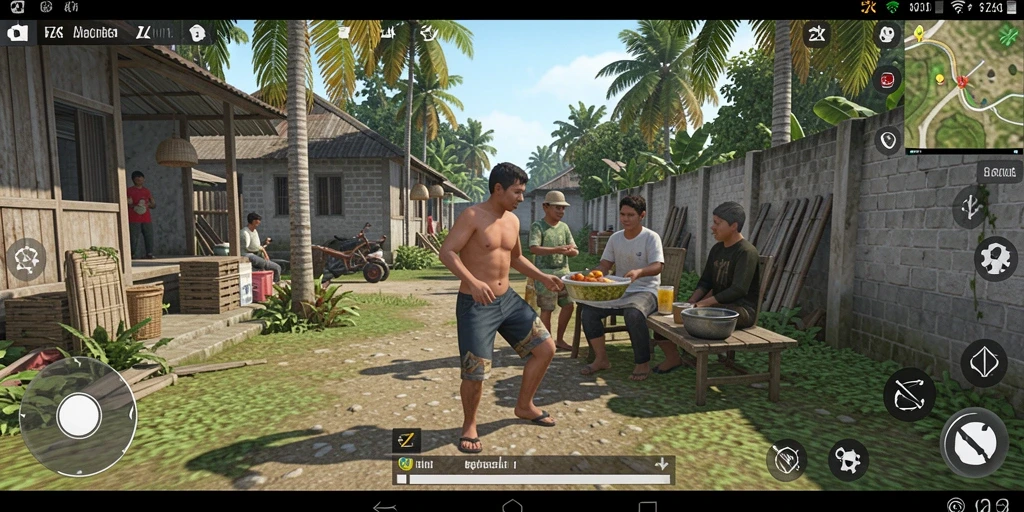 Tangkapan layar utama 5ZK menampilkan gameplay simulasi kehidupan sehari-hari.