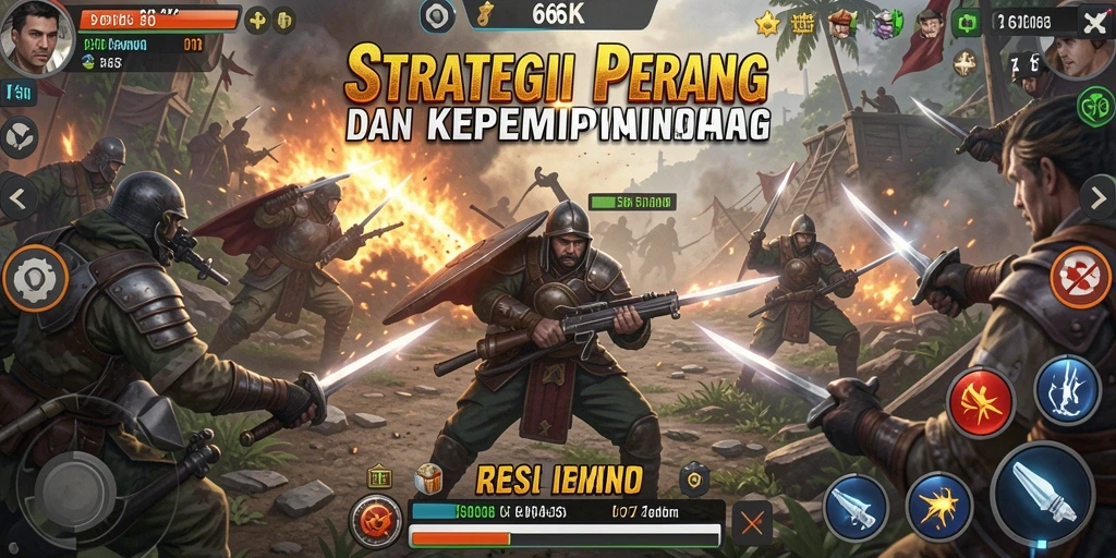 Tangkapan layar gameplay menampilkan aksi strategis dalam 66K.