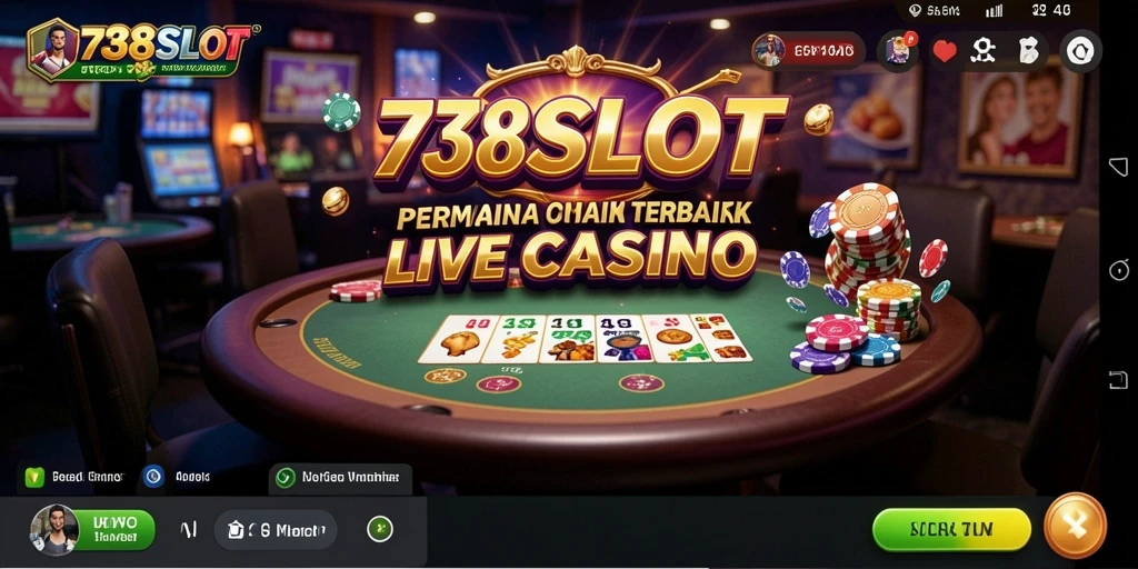 Tampilan utama gameplay <strong>738SLOT</strong> saat bermain Live Casino.