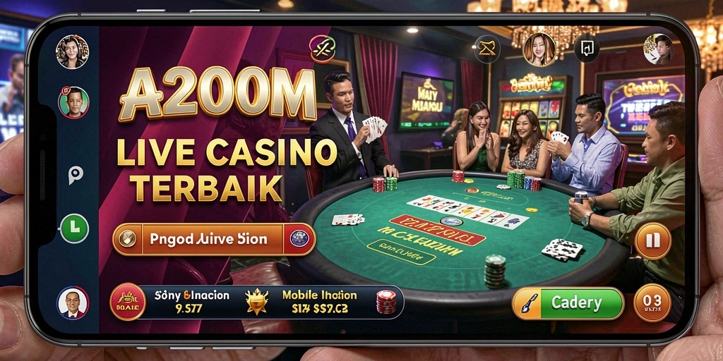 Tampilan gameplay A200M yang menarik dalam suasana Live Casino.