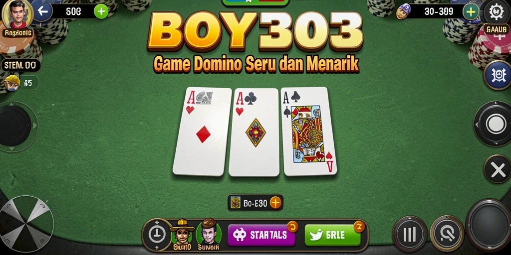 Tampilan gameplay seru dalam game Domino BOY303.