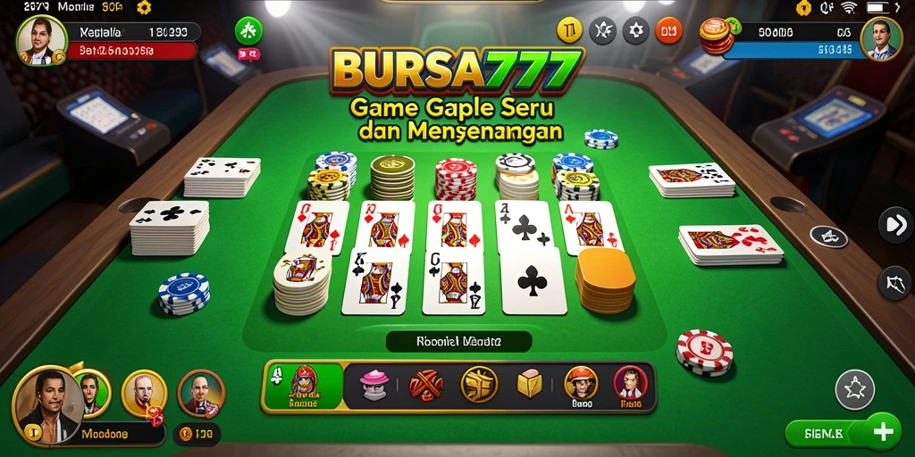 Tampilan gameplay seru dalam BURSA777 yang menampilkan permainan Gaple.