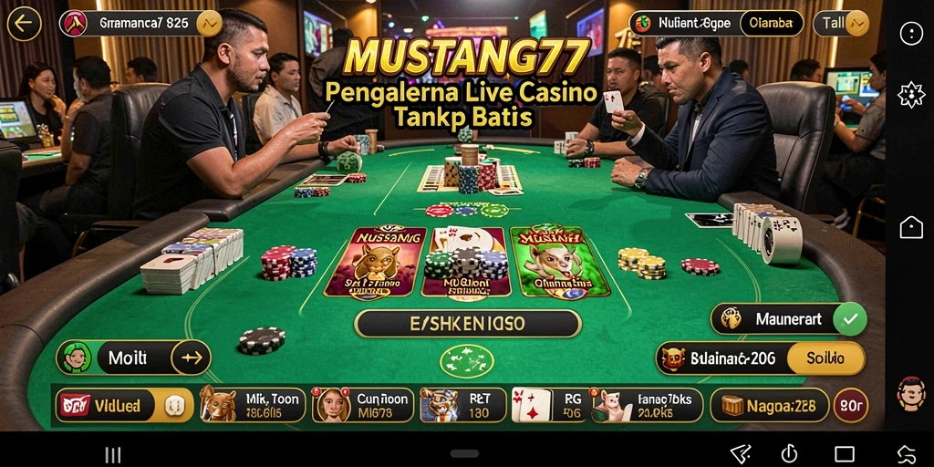 Tampilan menarik gameplay Live Casino di MUSTANG77.
