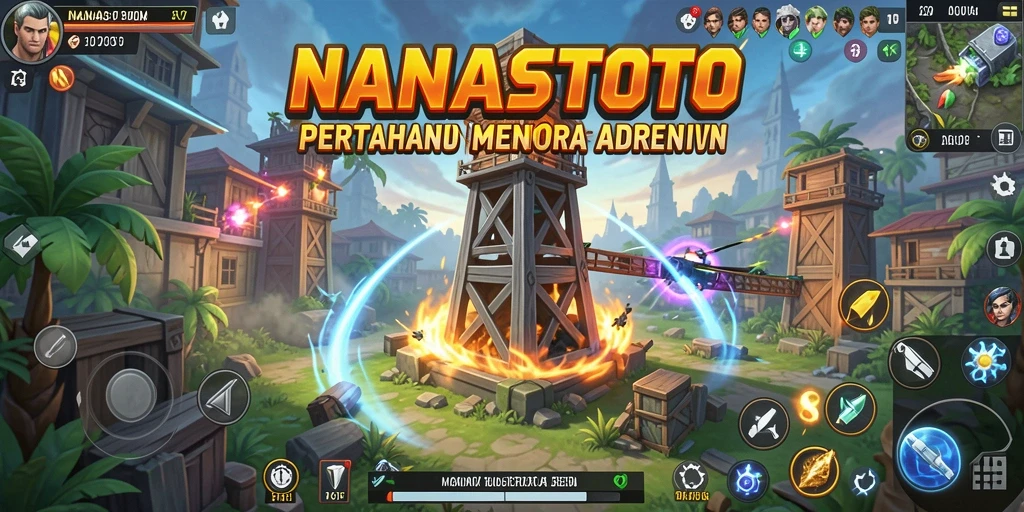 Screenshot NANASTOTO menampilkan aksi strategis dalam gameplay Tower Defense.