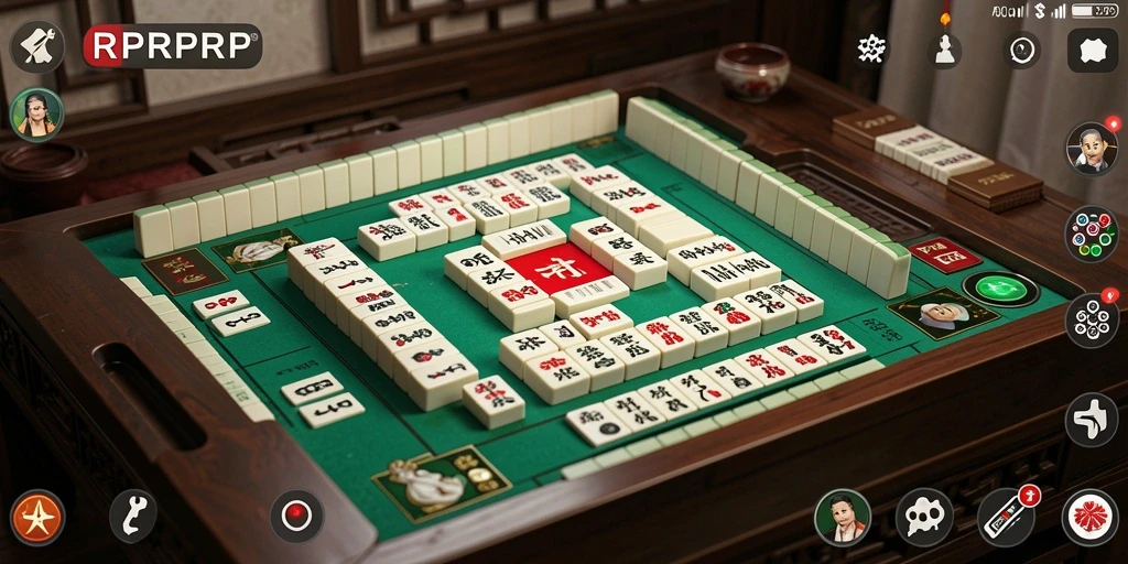 Screenshot utama RPRPRP menampilkan suasana permainan Mahjong yang seru.