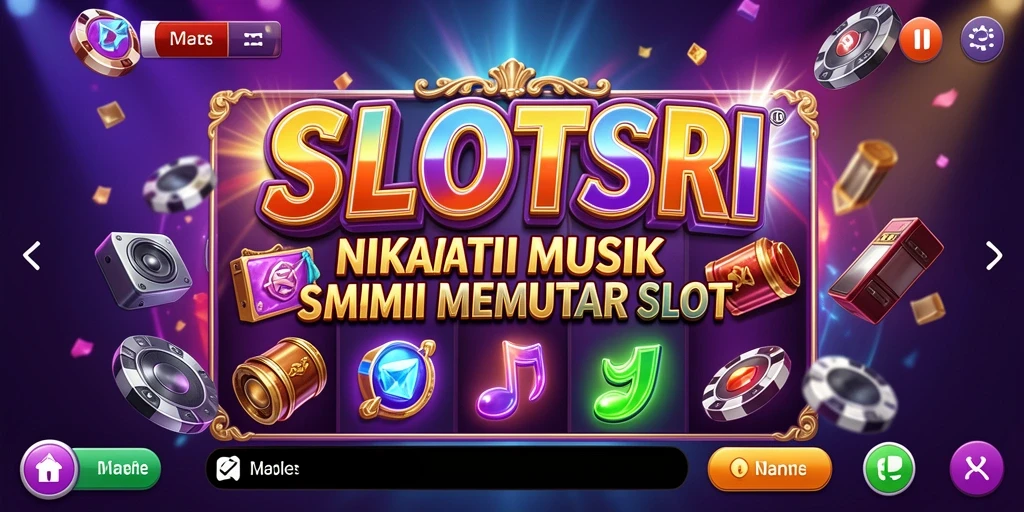 Tampilan gameplay SLOTSRI dengan irama musik yang menggembirakan.